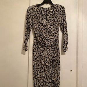 Britches of Georgetown Floral Black and Cream Dress, Cottagecore Women’s Size 6